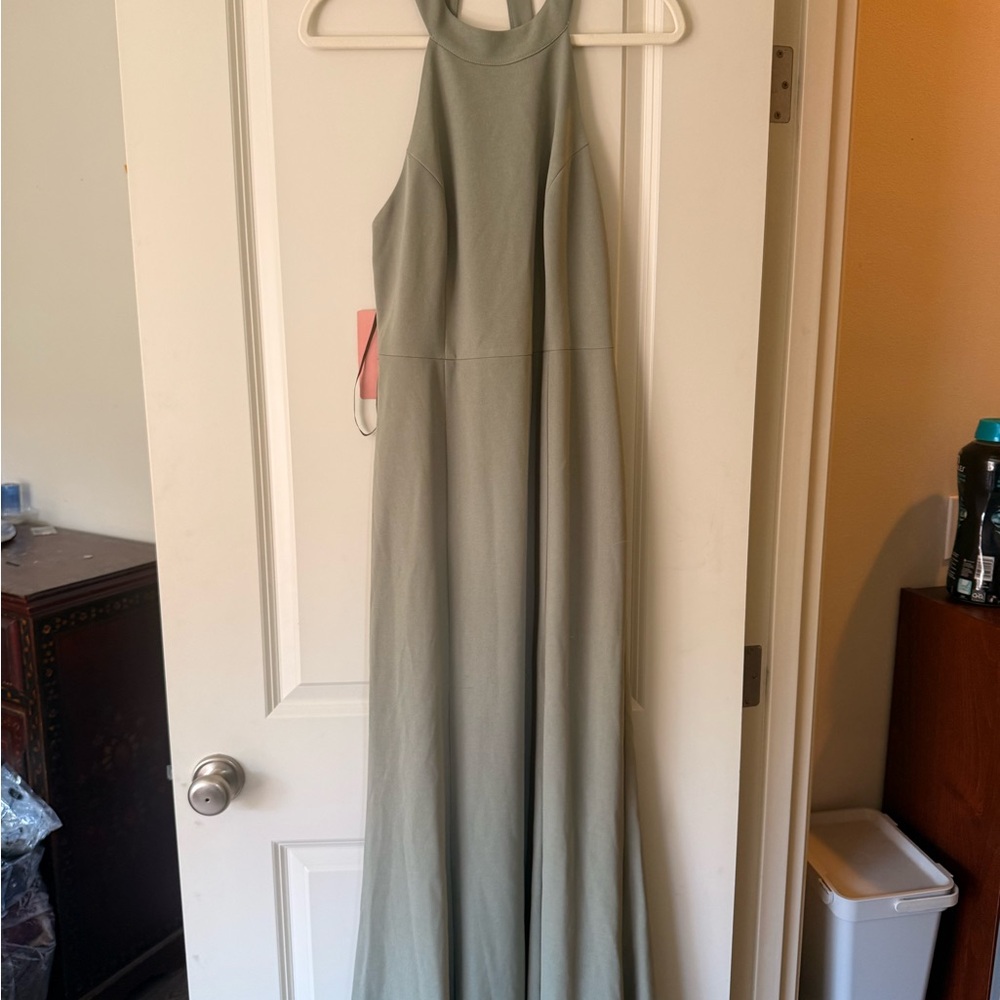 BHLDN Green Halter Maxi Gown for Prom